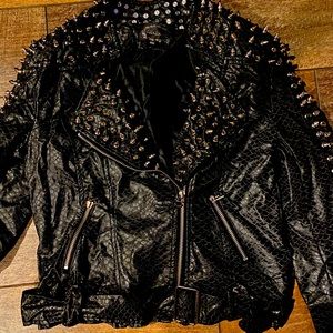 New Studded leather moto jacket